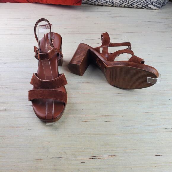 MARIELLA | Leather Strappy | Camel | Block Heel Sandals | Size 8 - Picture 3 of 7